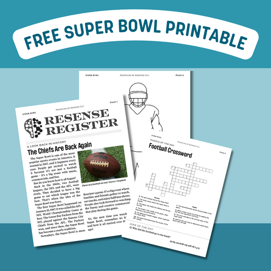 FREE Super Bowl Dementia Friendly Printable (PDF DOWLOAD)
